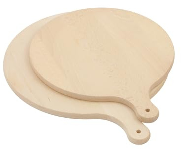 Planches de bois rondes avec manche 35 cm 40 cm pour découper en BUKOWE Lot de 2 pièces.