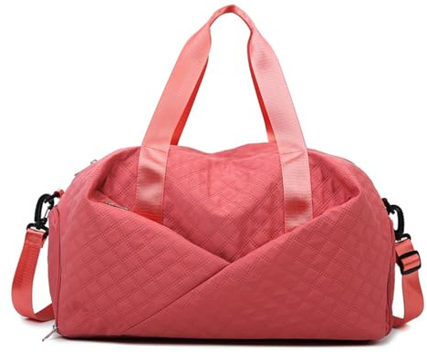 Große Kapazität, Sporttasche, Fitnessstudio, für Damen und Herren, Reisen über Nacht, mit separaten Nass- und Trockenbereichen, Cheerleading-Tasche, rosarot, Mass Beauty