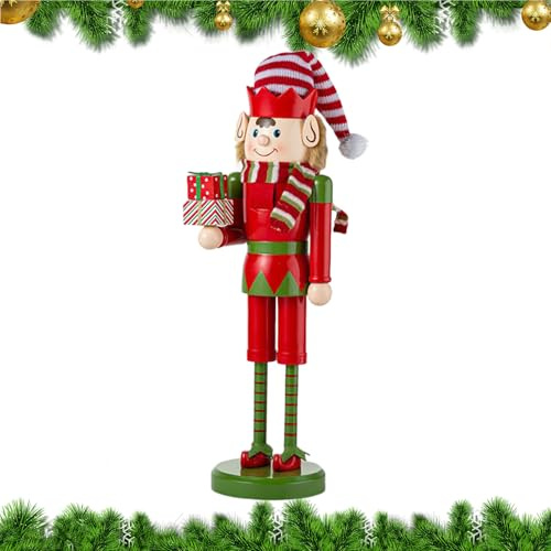 Tuxuseo Navideño De Muñeco Cascanueces | Figuritas Decoración del Hogar,Festivo De 38 Cm para Mesa De Navidad Sala Juegos Cocina Dormitorio Fiestas