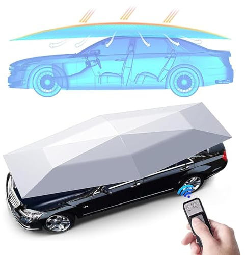 Parasol portátil para coche con mando a distancia, plegable automático para protección del vehículo contra el sol y el clima