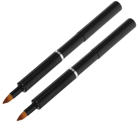 HONITANO 2 piezas Brochas Labios Retráctiles Aplicador Labial Portátil con Cerdas Suaves Cepillo Corrector Pequeño para Maquillaje Herramienta Cosmética Compacta