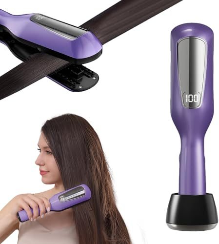 Split end Remover, Portable Mini Hair Repair Tool with Negative Ion Caring for Split Ends, Broken, Dry, Brittl, Damaged Hair Trimmer with LED Display (Purple)
