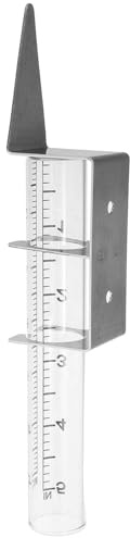 DOITOOL Regenmesser Garten mit Robustem Edelstahlhalter Präzises Glas messgerät für Genaue Niederschlagsmessung Wetterfestes Außengerät für Terrasse und Stabiler Halter für Sicheren Stand