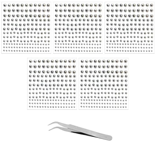 825PCS Faux Piercings à Lèvres Autocollants,Y2K Faux piercing de nez Autocollants,Faux Piercing Strass Visage,Autocollantes Piercing de Sourcil Punk Lèvres Goujons Boules Argent non Pénétrant à Coller
