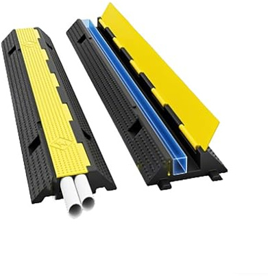 Rampas para Cables, Protector De Cables para Suelo con Diseño De Placa De Cubierta, Se Puede Ensamblar, Reductor De Velocidad para Caminos De Entrada, Pasarelas Y Interiores.(20cm)