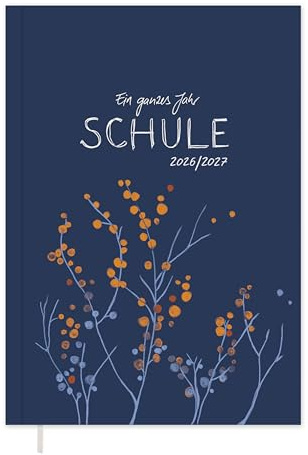 Eine der Guten Lehrerkalender 2026/2027 A4 Softcover – Lehrerplaner Schuljahr 2026 2027 | Leseband, Notenlisten & Klassenlisten | nachhaltig, FSC-Papier, klimaneutral | Blau mit Blumen