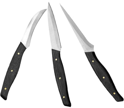 YARNOW Coltelli Multifunzionali per Intaglio Frutta e Verdura in Acciaio Inox Set da 3 Pezzi Impugnatura Ergonomica per Cucina