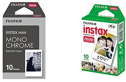 Fujifilm 70100137913 instax mini Développement instantané Monochrome & Fujifilm - Films mini instax - 86 x 54 mm - Monopack 10 Films