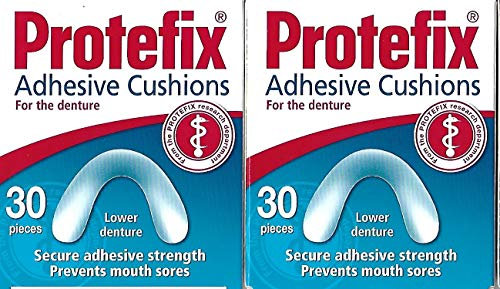 PROTEFIX Adhesive Cushions for Lower Denture - 2x30pcs - Sligthly Damaged Box Cushions 100% ok.