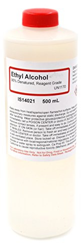 Reagent Grade 95% Denatured Ethyl Alcohol, 500mL - The Curated Chemical Collection - Not for Use on Body or Skin