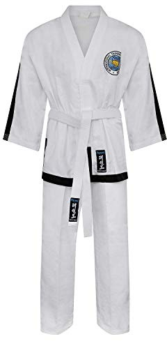 Playwell Elite Ultra Leggero Itf Taekwondo Masters Performance Combattente Suit - Bianco, 180cm