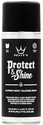 Peaty's Protect & Shine Bike Silicon Spray 400ml - Premium, Carbon Safe, Bicycle Bling In A Can, Reduce Mud Cling, Maintain Dropper Post Performance & Keep Suspension Plush, Road Gravel Mountain Bikes