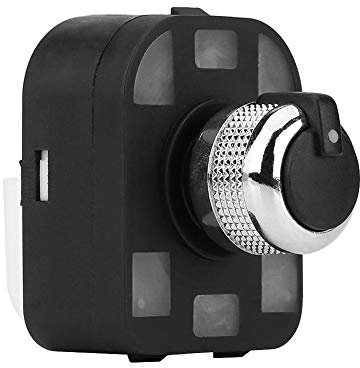 Aramox Seitenspiegelschalter, Rückspiegel-Schaltknopf, Schwarz & Chrom Auto Rückspiegel Schalterknopf Für 4F0 959 565