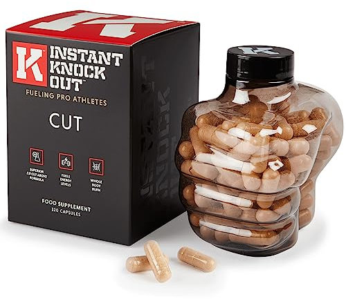 Instant Knockout Cut - 120 Weight Management Diet Pills - Men and Women -100% Natural Ingredients with Glucomannan, Green Tea Extract, Cayenne Pepper Seeds and More - UK Made Premium Supplement