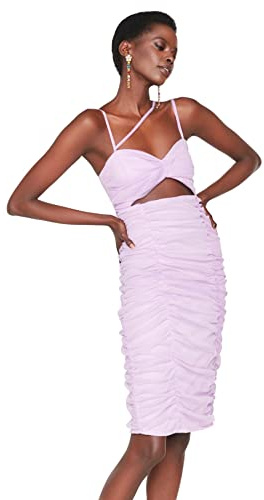 Trendyol Maxi Bodycon Fitted Dress, Vestido Mujer, Lila, 40
