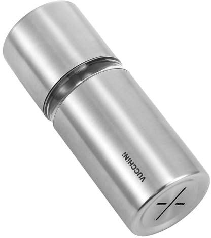 Vucchini Molinillo de Nuez Moscada Manual Molino de Especias de Acero Inoxidable, Apto para Myristica, Condimentos y Nueces, con Tapa Hermética, Cuchillas Afiladas, sin Contacto, para Cocina