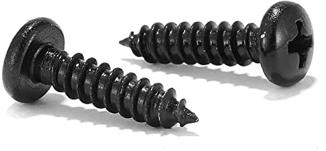 #4 x 3/4 Wood Screw 100Pcs 18-8 (304) Stainless Steel Pan Head Fast Self Tapping Drywall Screws Black Oxide by SG TZH
