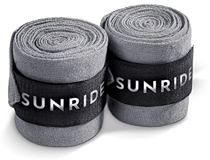 SUNRIDE Bendaggi per Cavalli, stabilizzano tendini e legamenti - Traspiranti, regolanti della Temperatura (Set da 2, Grigio)
