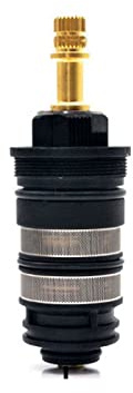 Quality Black Thermostat Shower Faucet Cartridge Valve Core Cold & Hot Water Temperature Control Mixing Valve Spool for Bathroom Shower Tap, Anti-Scald, High Hardness, Strong Wear Resistance (B)