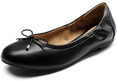 DREAM PAIRS Bailarinas Mujer Zapatos Planos Comodo Ballet Flats Manoletinas con Lazo Negro SDFA2310W-E Talla 41 (EUR)