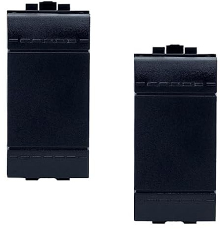 Bratek - 2 interruptores de pared, color negro, compatibles con interruptores BTicino Living, pulsador para placas de interruptor de luz de pared | Sustituye inversor Bticino Living Light N4004N para soportes Livinglight e International, fabricado en Europa, negro