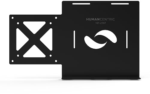 HumanCentric Universal-Wand- & VESA-Halterung mit Riemensystem | Verstellbare Riemenhalterung für kleine Computer, Modems & Elektronik. Befestigung an der Wand oder TV-/Monitor-Rückseite.