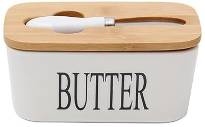 Burriera Scatola for la conservazione del formaggio da cucina Gadget for la casa Piatti in ceramica Scatola sigillata for alimenti con coperchio Coltello Vassoio for burro Strumenti Regalo da cucina (