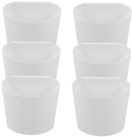 UTHCLO Cesta Colgante Multifuncional de 6 Piezas para Carrito Rodante, Organizador Pequeño de Plástico Pp Blanco, Accesorio Portátil para Almacenamiento en Cocina y Salón de Belleza