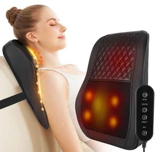 AERLANG Mothers Day Gifts for Women Wife Mom, Cordless Neck and Back Massager with Heat, 3D Shiatsu Kneading Pillow, 4 Massage Nodes & Bi-Directional Deep Tissue Massage for Neck/Shoulders/Back
