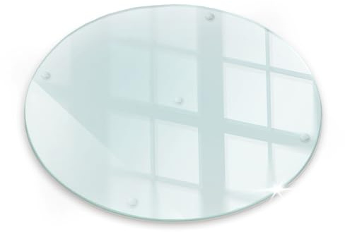 Tulup Tabla de Cortar Cristal protector templado Transparente Para la cocina Diámetro 40 cm