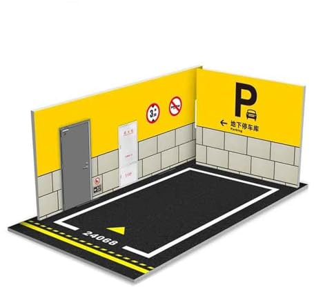 Car Garage Modello Negozio 1/24 Scala Diorama Auto Garage Modello Auto Parcheggio Sfondo Display Scena Modello Giocattolo Auto vetrina in con pressofuso(2)