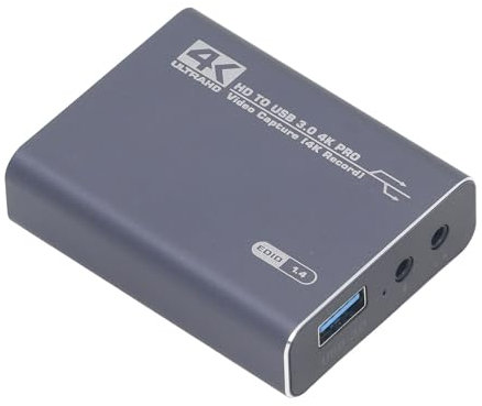 4K Audio Video Capture Card, USB3.0 HDMI Video Capture Device, HD Multimedia Interface Loop Out, für für PS5 PC Digital SLR, Plug and Play.