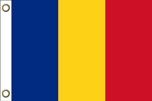 Bandera de Rumania, 150 cm x 90 cm, 90 x 150 cm, resistente a la intemperie y duradera, poliéster con dos ojales