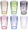 SUNOYA Vasos De Cristal Agua, 6 Piezas 470ml Vasos De Colores, Vasos De Cóctel, Vasos Zumo, Vasos Whisky De Acrílico Con Apariencia De Cristal, Ideales Para Agua, Zumo, Café Helado Y Refrescos