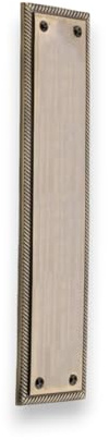 Infinity Decor Georgian Style Square Antique Brass Finger Door Push Plate 287x67mm - for Internal or External Door