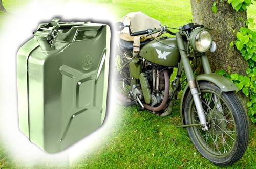 Kraftstoffkanister Metall 20 Liter Benzinkanister Reservekanister Tankkanister Dieselkanister für PKW, Auto, Motorrad, Boot - auslaufsicher in jeder Position