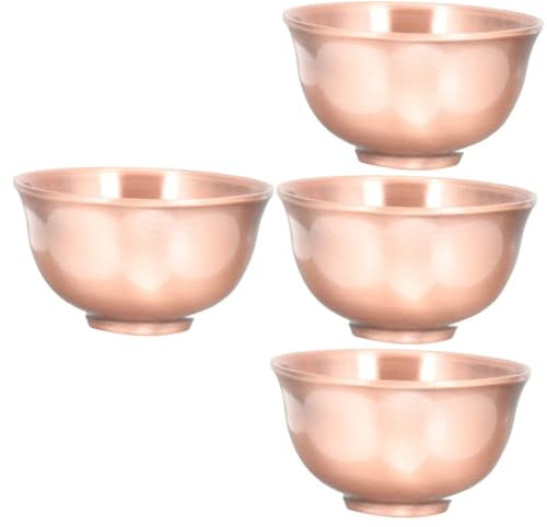 ABOOFAN 4 Piezas taza para té taza de té retro de te tetera tradicional mini s de de del hogar para servir de antigua tazón de antiguo cobre rojo