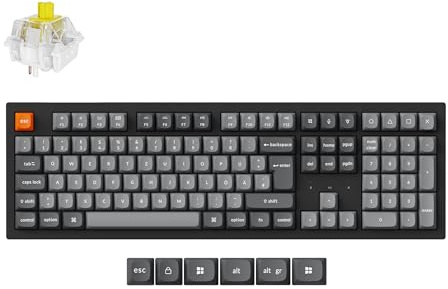 Keychron K10 Max Kabellose DE-ISO Mechanische Tastatur,QMK 2.4 GHz Bluetooth Vollgröße Weiße Hintergrundbeleuchtung Kompatibel mit Mac Windows Linux Banana Switches
