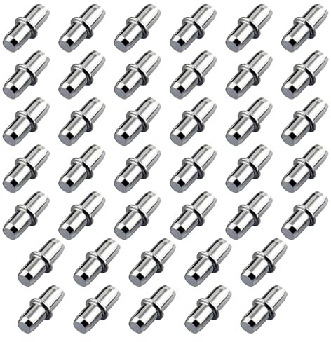 40 PCS Soporte De Estante De Metálico,Soporte Baldas,Pasadores De Soporte Para Estante De 5 Mm,Ideal Para Muebles De Cocina,Armarios,Librerías Y Almacenamiento,Diseño Anticorrosivo Y Fácil Instalación