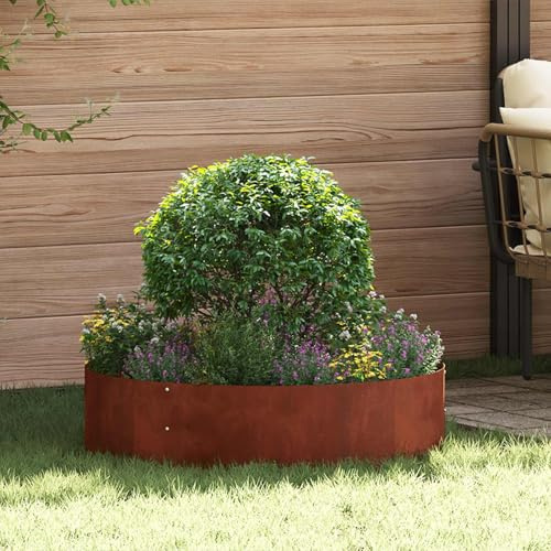 vidaXL Pflanzenring 5 STK. Rostig 80 x 80 x 20 cm Wetterfeststahl | Der coole rustikale Look bringt echt Pepp in deine Außenbereiche, Nur für die Deko in Gärten gedacht, Robuster Cortenstahl,