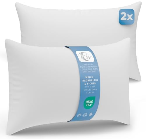 Moon 2er Pack Füllkissen 40x60 cm - Innenkissen, Sofakissen 440g - Classic Peached Touch