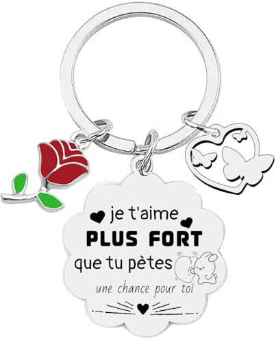QTZXZX Cadeau Couple Porte Clé Saint Valentin Homme Femme Idee Cadeau Couple Original Anniversaire Homme Femme Personnalisée Porte-clés en forme de cœur Porte-clés pour partenaire