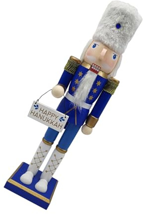TOYANDONA Jewish Holiday Decorations Nutcracker Doll Christmas Figurines Hanukkah Tabletop Decor Wooden Nutcracker Soldier Table Decor Wooden Soldier Figurine