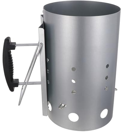 VALICLUD Secchio Accendifuoco Barbecue in Acciaio Galvanizzato per Atmosfera Estiva, Avviatore Carbone Senza Sapore Chimico per BBQ All'aperto