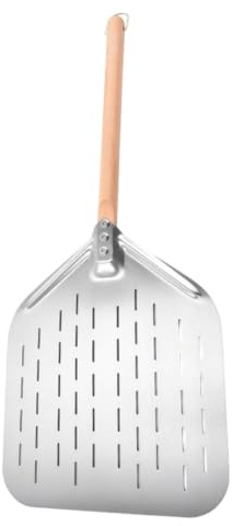 Pelle à pizza en métal – avec poignée en bois – Outil de four en acier inoxydable de 30,5 cm – Pelle à pizza avec poignée en bois | pour cuisine, pâtisserie, gâteau, barbecue, maison, extérieur