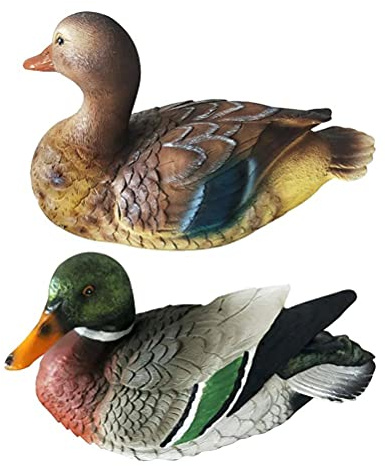 YUEHISY Flytande Ankstaty, Dammdekorad Ankskulptur med Realistisk Färgglad Design för Trädgårdspoolen, Hartsdekoration för Utomhusvatten, Tillbehör Till Akvarium, Dekoration Av Koi-damm (Fiske)