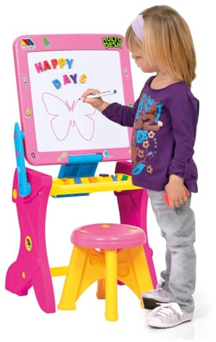 MOLTO Tableau à Dessin magnétique 3 en 1 pour Enfant avec Accessoires et Jouets éducatifs pour Enfants à partir de 36 Mois Rose