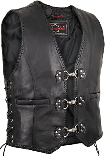MDM Motocicleta Hebillas Chaleco de cuero (5XL)