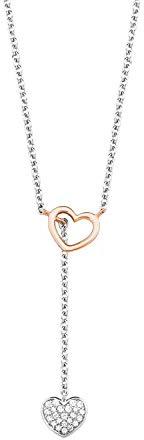 s.Oliver 2027841 Damen Collier Herz Bicolor Rose weiß Zirkonia 45 cm