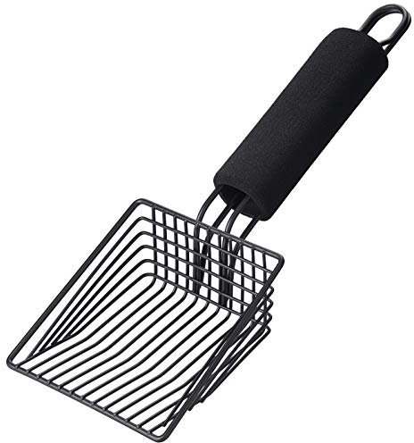 BasicForm Katzenstreuschaufel aus Metall - Schnell Siebende Tiefe Schaufel mit Handlichem Griff, Entwickelt für Besitzer Mehrerer Katzen